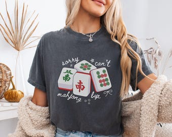 Comfort Colors Mahjong Shirt, Gift for Mahjong Lover T-shirt, Board Game Night Tee for Her, Mahj Tshirt Gift for Mahjong Player, Mahj Club