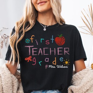 Comfort Colors Personalized Team First Grade Teacher Shirt, Custom 1st Grade Shirt, Elementary School T-shirt, Teaching  Gift for Teachers
