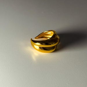 Chunky Gold Adjustable Ring, Open Back Ring, Irregular One Size Bold Ring, Gold Band, Statement Jewelry, Gift for Girlfriend, Statement Ring