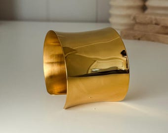 Large Gold Cuff, Silver Cuff Bracelet, Oversized Bracelet, Stacking Bangle, Gift for Girlfriend, Gladiator Bracelet, Statement Jewelry