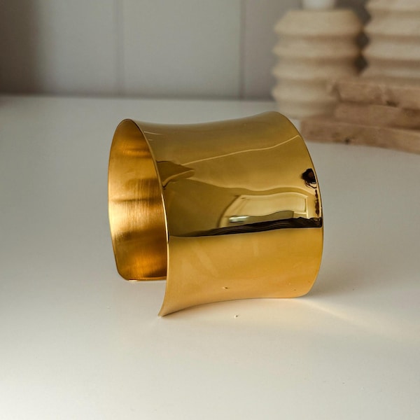 Gold / Silver Plated Bold Large Cuff Bracelet