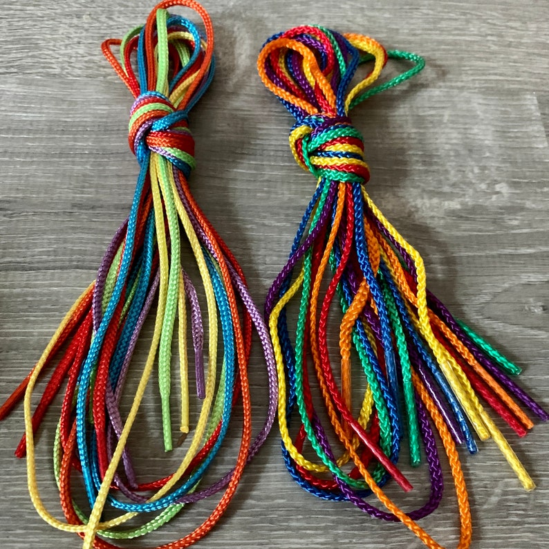 Wooden Rainbow Lacing Board With 6 Colored Laces Toddler Toy - Etsy