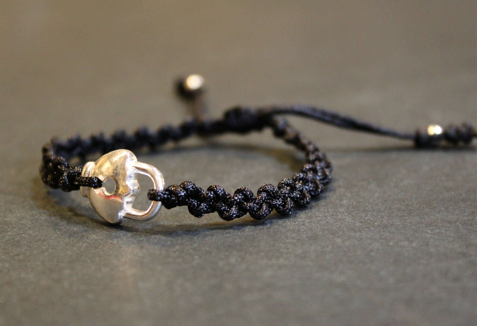 Silver Lock bracelet Adjustable Thread Bracelet Friendship Etsy