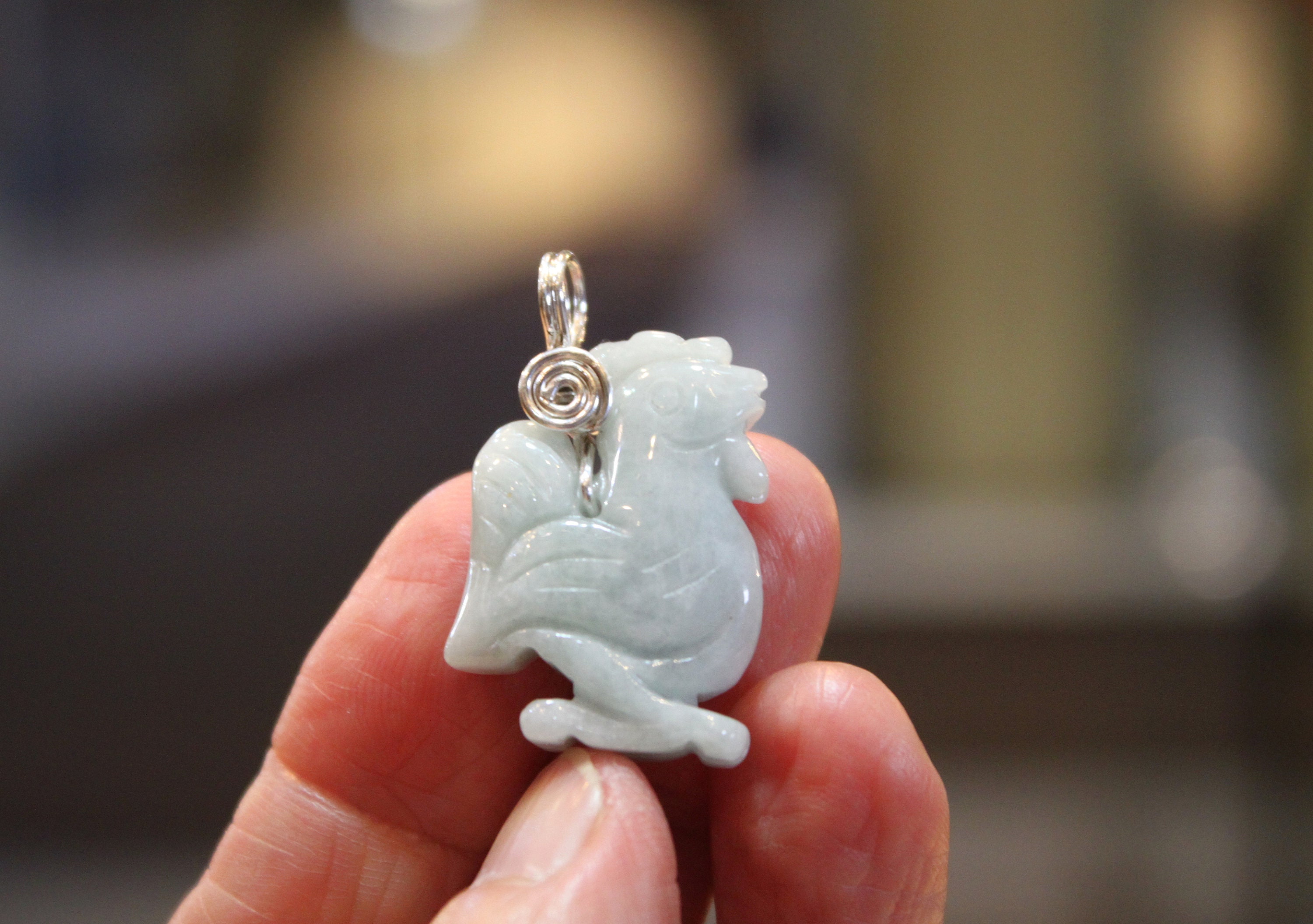 Jade 2024 rooster pendant