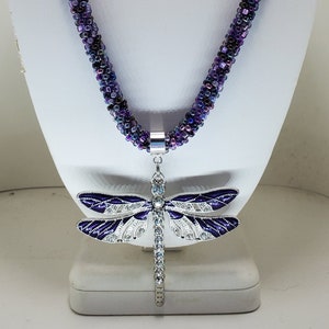 Kumihimo Necklace and Bracelet Set, Beaded, Braided, dragonfly