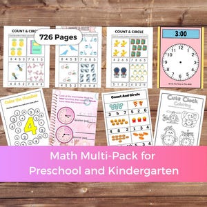 Cuaderno de ejercicios de matemáticas para jardín de infancia, conteo, suma y tiempo (K-1), 726 páginas
