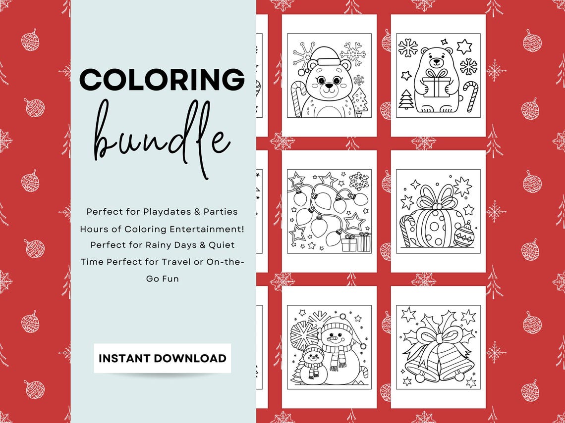 65 Festive Christmas Coloring Activity Sheets for Kids. Great for ...