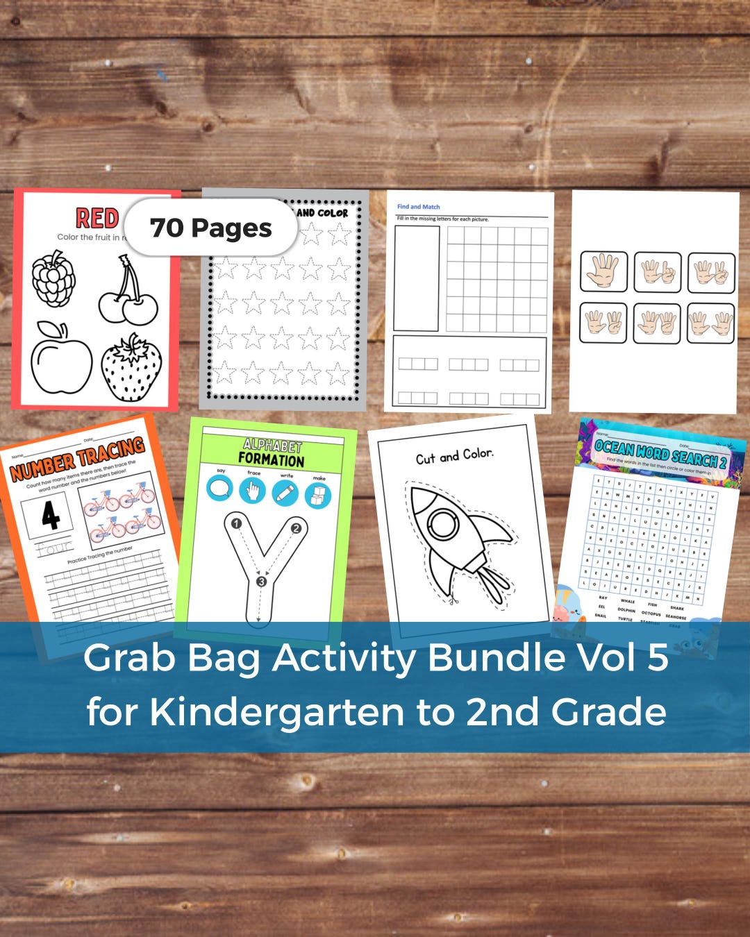 Grab Bag Activity Bundle for Kindergarten to 2nd Grade, 70 Printable ...