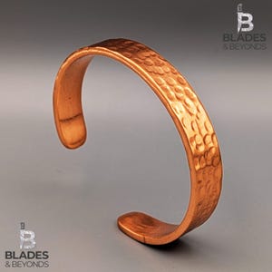 Handmade Hammered Copper Cuff Bracelet: Rugged Antique-Inspired Design