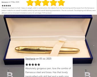 Solid Brass Fountain Pen – Handmade Luxury Custom Metal Pen , Personalized Engraved Pen, Gift for Writer Vintage Style Executive Office Pens