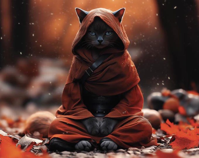 Featured listing image: Meditating cat, quality wall decoration.