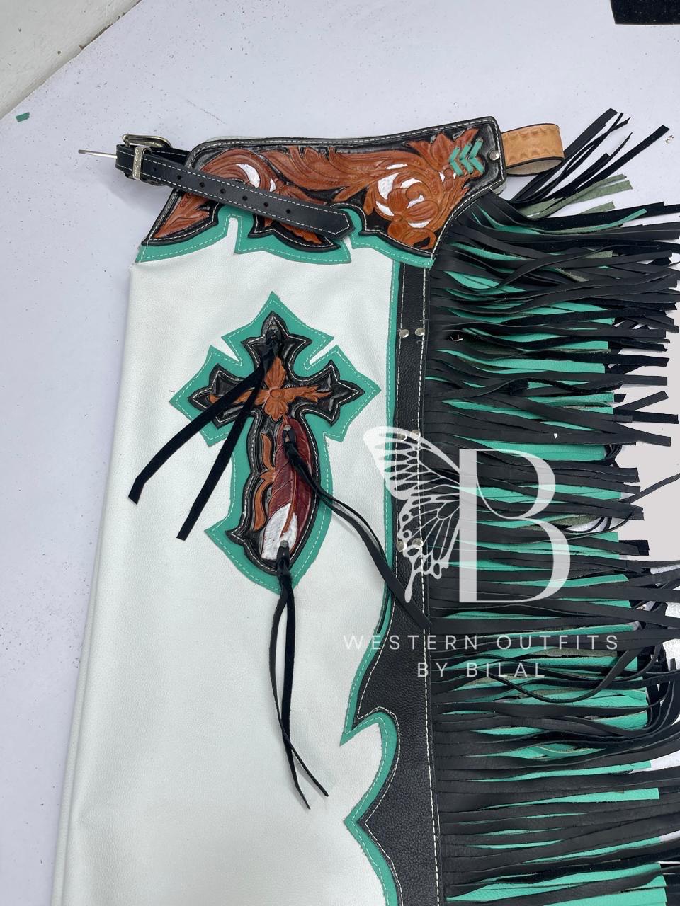 Bull Riding Pro Rodeo Chaps: Leather Bronc Show Adult Fringe Chap - Etsy
