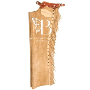 mens western leather chap l Rodeo’s chap| fringe leather chap| cowboy horse riding chap| Brown leather chap | suede leather pant|