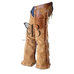 Chaps En Cuir Et Daim Cowboy - Fait Main, Pour Rodéo, Unisexe, Adulte, Pakistan