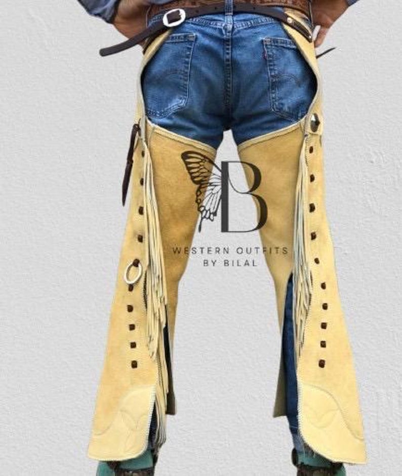 Mens Suede Leather Cowboy Chaps: Western Fringe Rodeo Chaps - Etsy