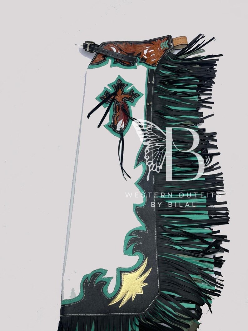 Bull Riding Pro Rodeo Chaps: Leather Bronc Show Adult Fringe Chap - Etsy