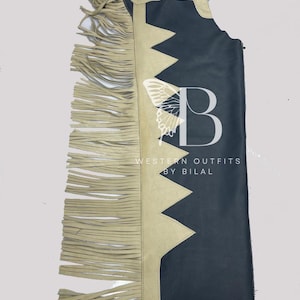 Fringe Leather Chaps: Western Style Cowhide Motorcycle Riding pant