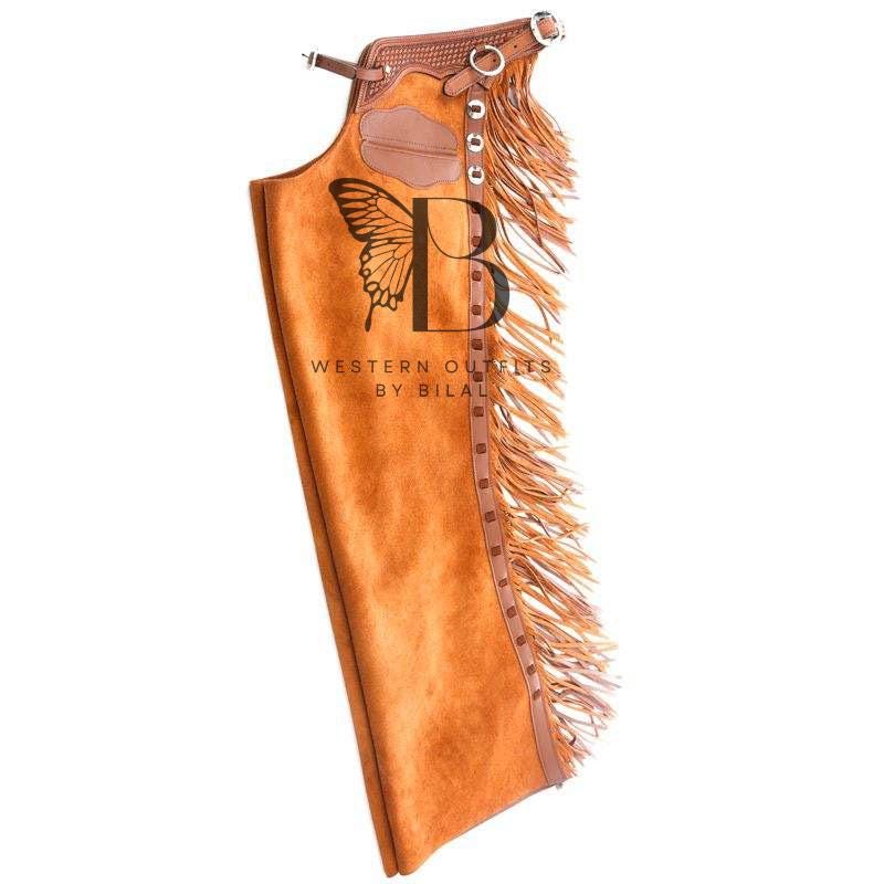 Chaps de rodéo en cuir repoussé à la main | Chaps western