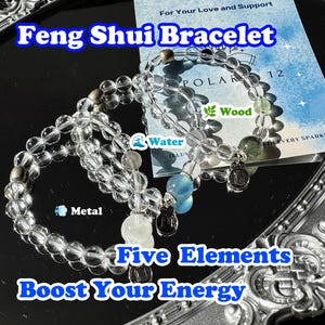 Bracelet en cristal cinq éléments : bijoux Feng Shui en pierres précieuses