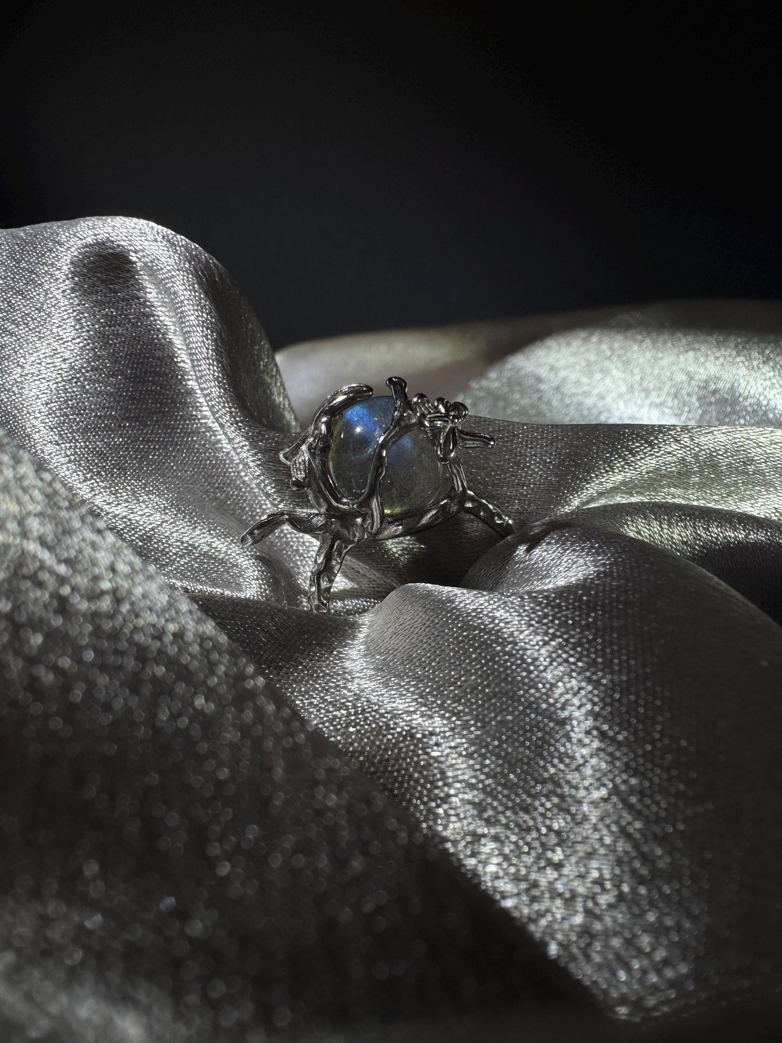 Labradorite Spinner Ring, Crystal Fidget Ring, Anxiety Relief Jewelry ...