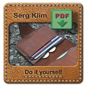 Wallet Pattern, Leather Wallet pdf pattern, cardholder pattern pdf, compact Wallet pattern, leather pattern PDF, minimalist Wallet,PDF