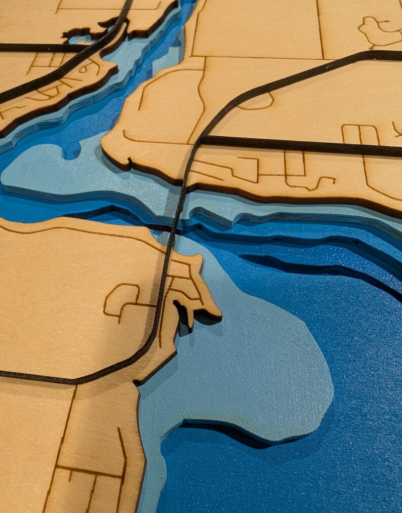 Lake Wissota Laser Cut Map | Engraved Bathymetric Art (digital Download