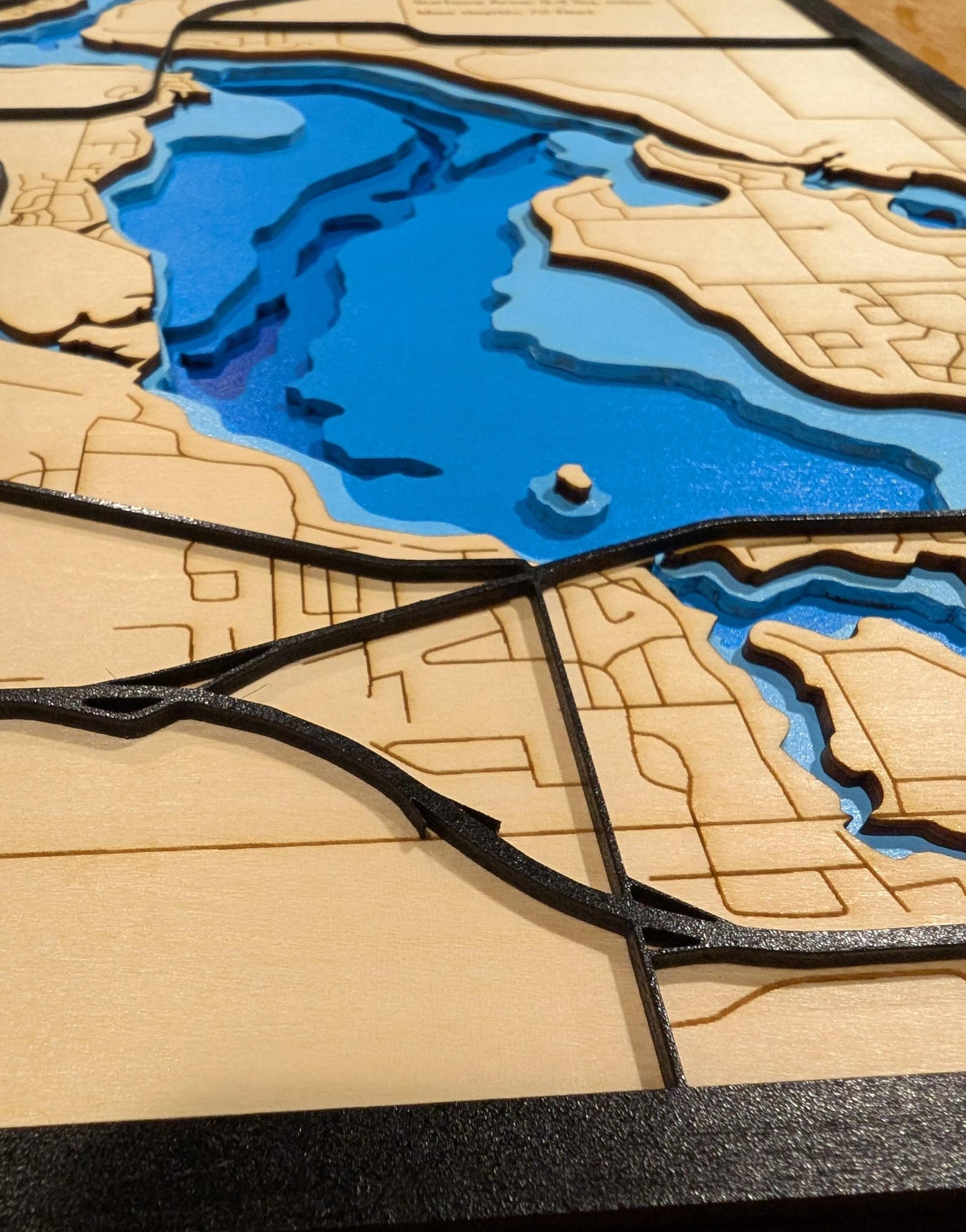 Lake Wissota Laser Cut Map | Engraved Bathymetric Art (digital Download