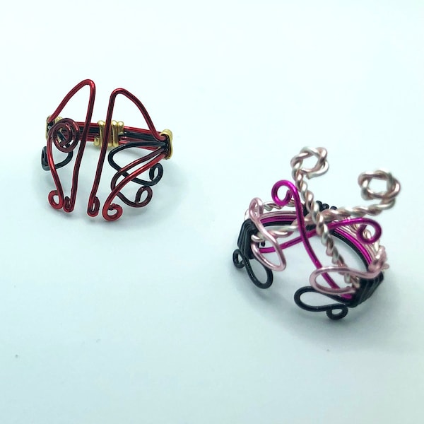Hell Demon Hotel Inspired Adjustable Wire Rings