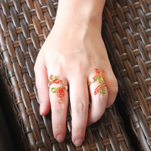 REQUEST A CHARACTER-Custom Colors Twist and Spiral Adjustable Wire Ring