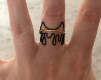 Ink Demon Inspired Adjustable Wire Ring