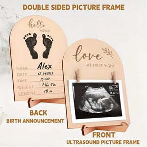 Wooden Ultrasonic Photo Frame,Gift birth, Baby Gifts,Pregnancy Announcement Sign,Pregnancy Gift For Mothers,Room Decor,Baby Christmas Gift