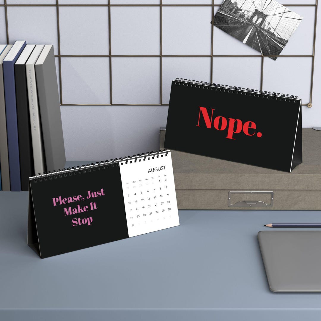 Funny Desk Calendar, Negative Affirmations, Sarcasm, Coworker Gift