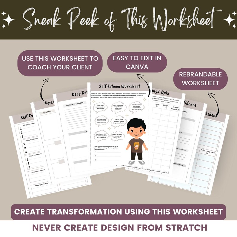 Done for You Self Confidence Worksheet, Brandable Coaching Program ...