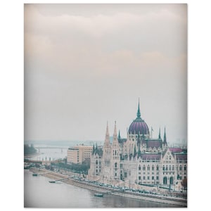 Manifesto classico su carta semi-lucida del Palazzo del Parlamento ungherese a Budapest
