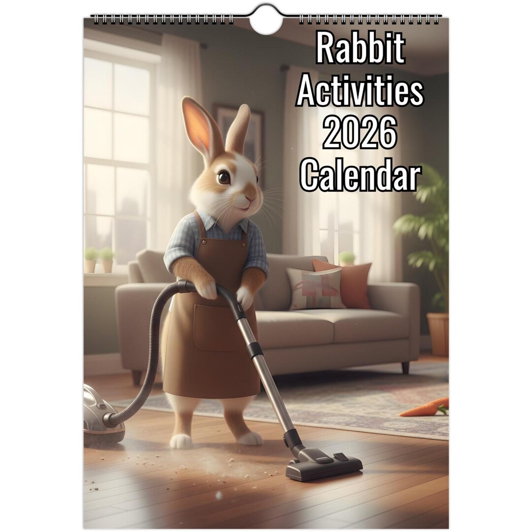 Rabbit Calendar 2026 - Daily Activities - Etsy