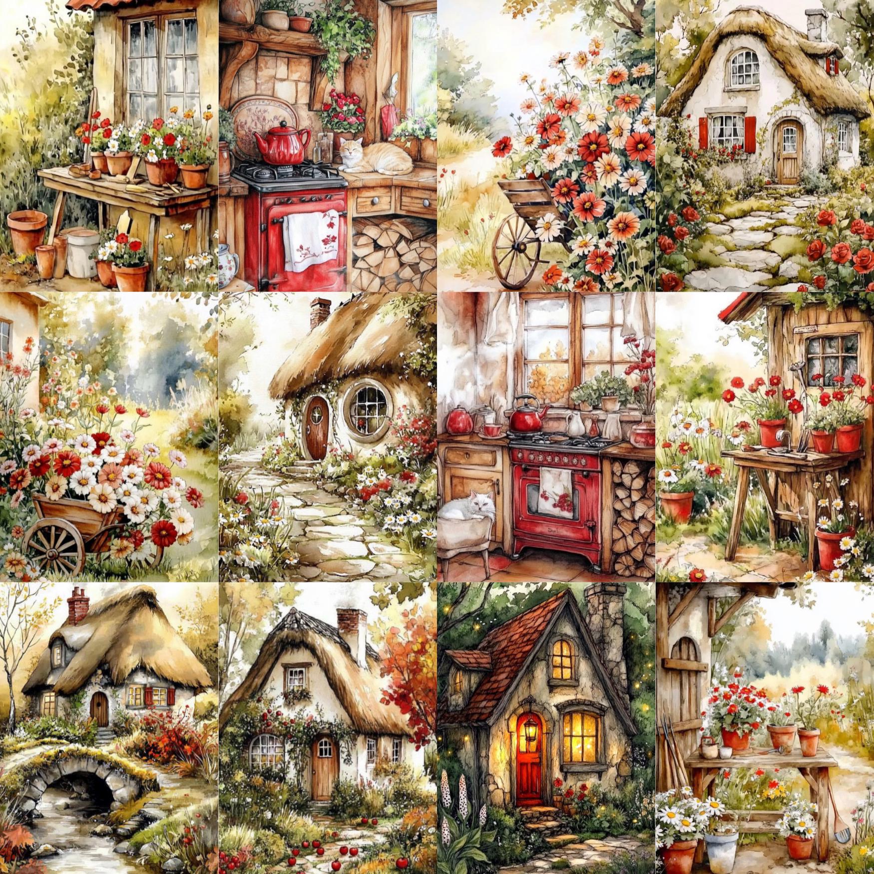 Cozy Cottage Junk Journal Pages, Quaint Cottagecore Aesthetic, Vintage ...