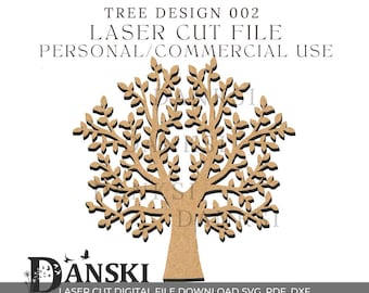 Archivo de corte láser de árbol SVG, DXF, diseño PDF 002