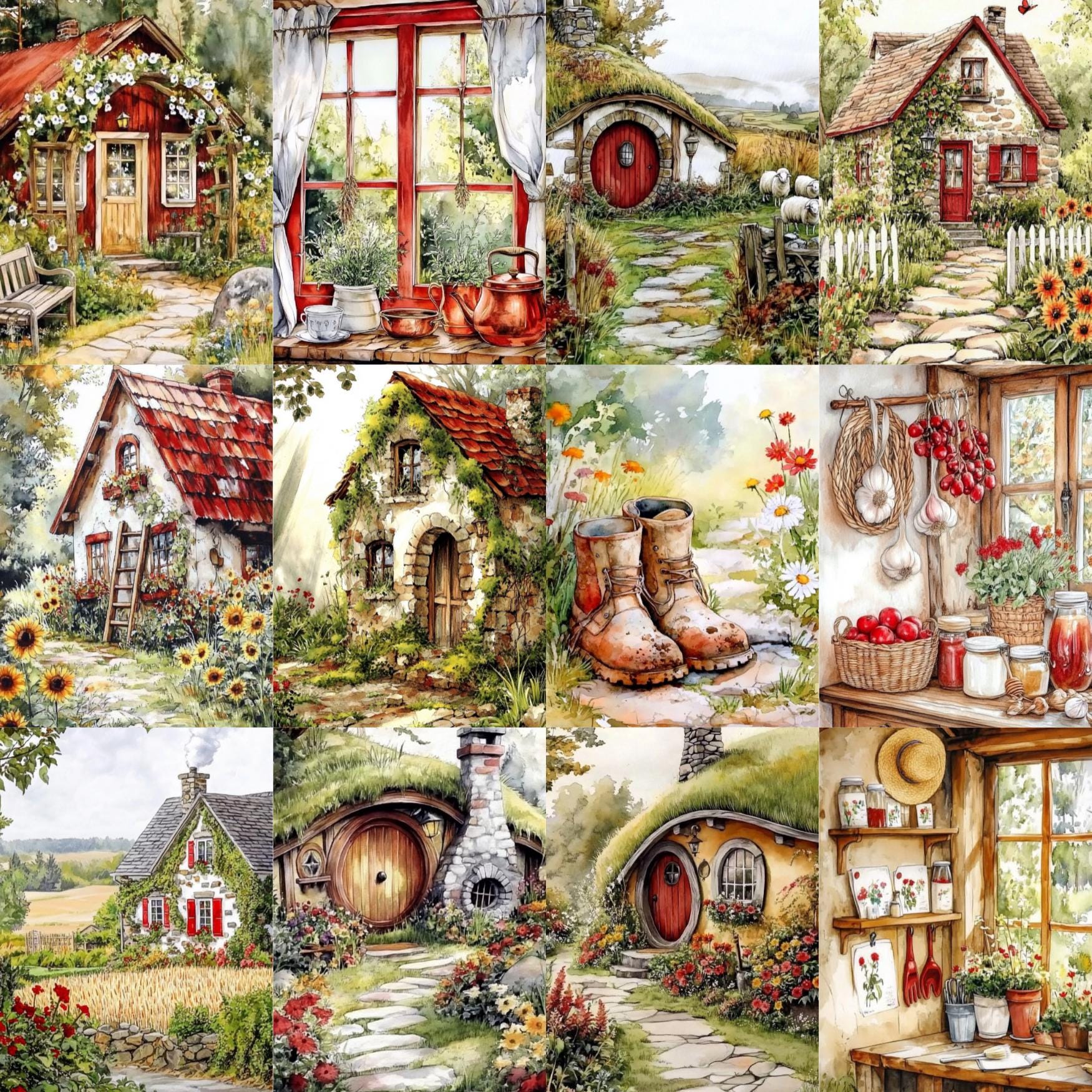 Cozy Cottage Junk Journal Pages, Quaint Cottagecore Aesthetic, Vintage ...