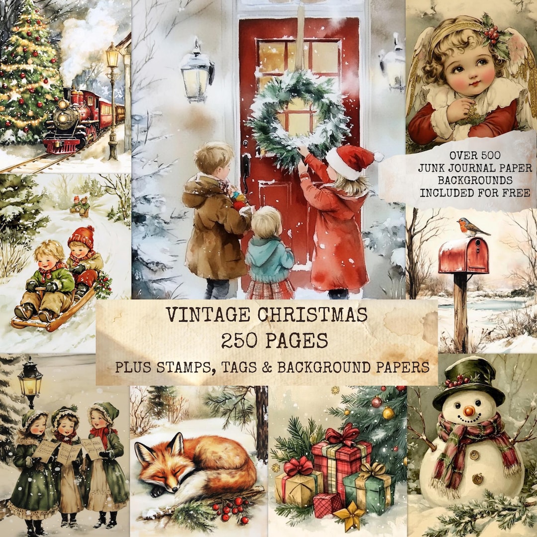 Vintage Christmas Junk Journal Kit With High Quality Printables ...