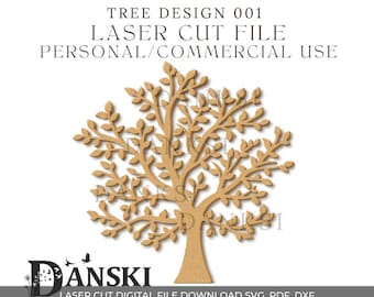 Archivo de corte láser de árbol SVG, DXF, diseño PDF 001