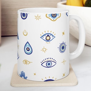 Türkische Evil Eye Kaffeetasse: Keramik Nazar Schutzbecher