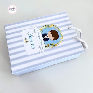 Sacola de presente de primeira comunhão personalizada - Mi primera Comunion - Sacola de comunhão - Tema de primeira comunhão - Religioso - Festa de primeira comunhão, pacote com 6 unidades