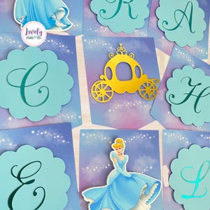 Banner de cumpleaños de Cenicienta: Decoración personalizada para fiesta de princesas