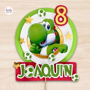 Yoshi Birthday Cake Topper: 3D Layered, Personalized Party Decor