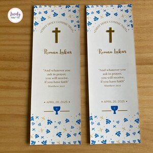 Oración para marcapáginas de primera comunión, regalos de primera comunión, oración de comunión de niña, marcapáginas de recuerdo