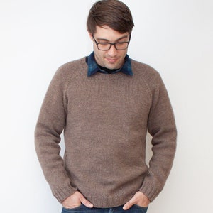 KNITTING PATTERN — Top down worsted sweater / Men's Classic Raglan Pullover — PDF