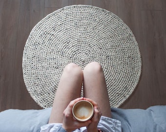 PATRÓN DE CROCHET — alfombra circular súper voluminosa / Alfombra Circular de Ganchillo — PDF