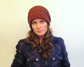 KNITTING PATTERN — Horizontal rib double brim toque / Aesderina hat — PDF