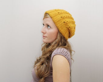 KNITTING PATTERN — Eyelet mock cable toque with double brim / Jane hat — PDF