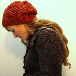 KNITTING PATTERN Easy fast seed stitch super bulky / Autumn hat PDF image 7